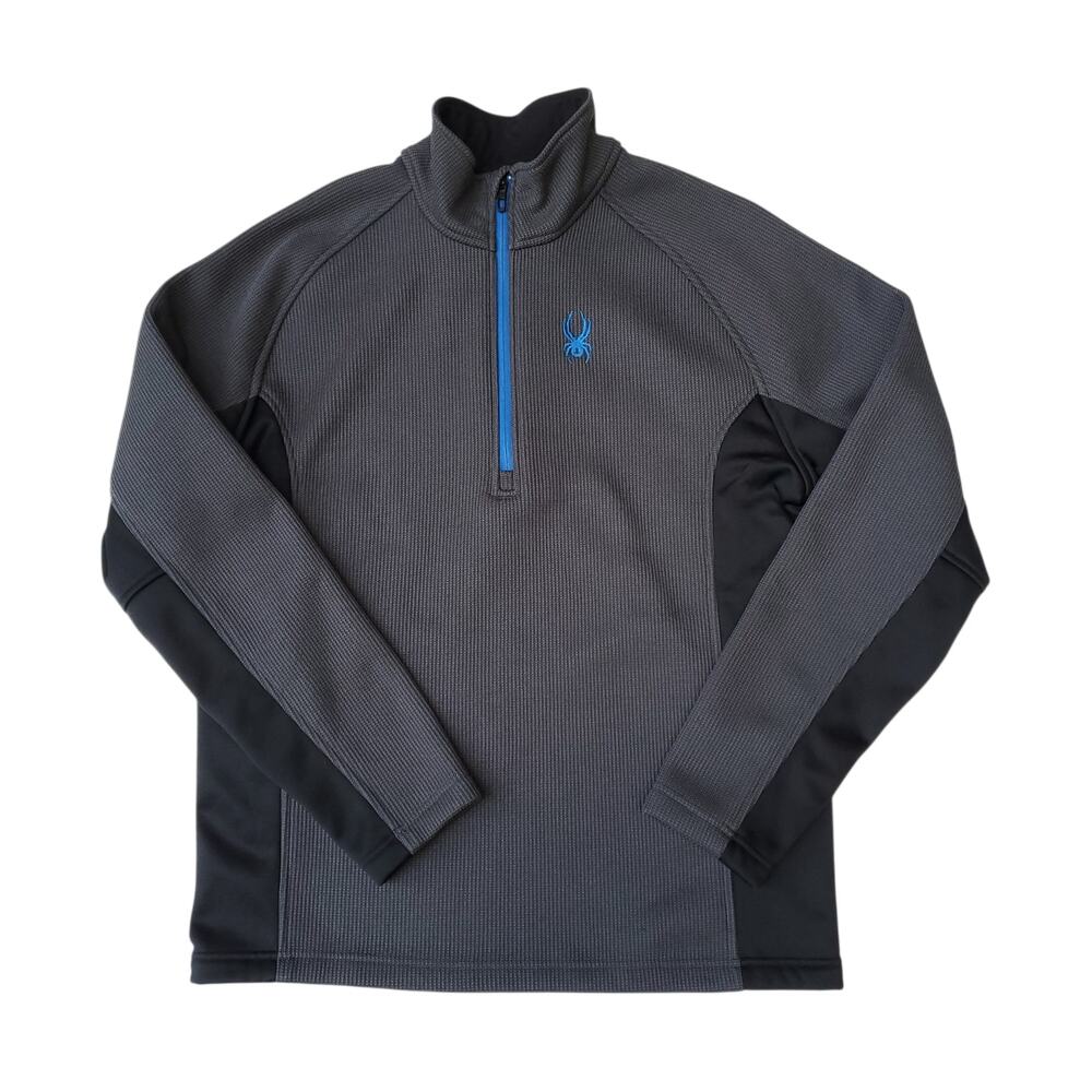 Spyder Men's Outbound Half Zip Pullover Gorp Outdoor Layer Gray Black Blue Sz L